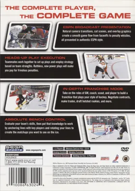 NHL 2K3 box cover back